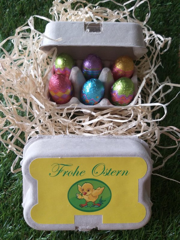 Aktuell! Mini Schoko-Eier-Schachtel. Das Osternpräsent!
