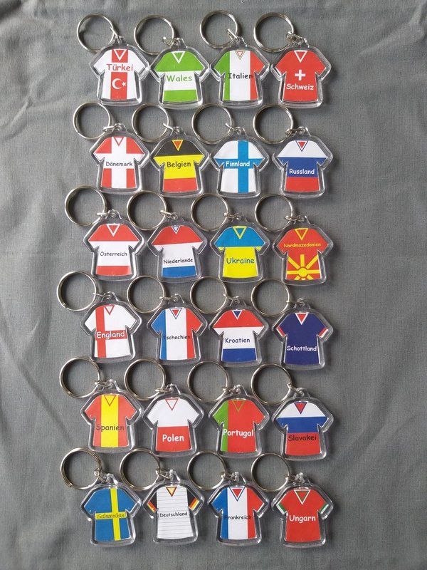 Schlüsselanhänger Trikot Fussballmannschaften Europa
